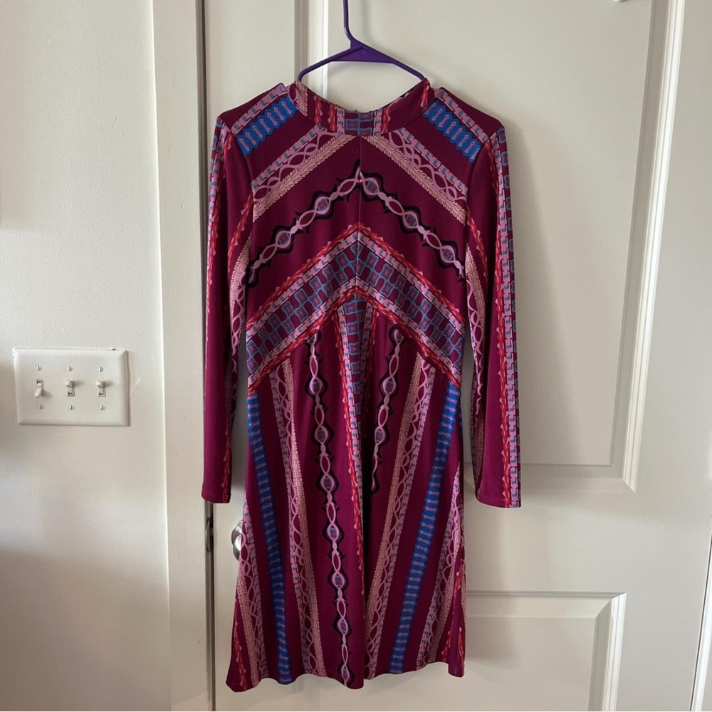 Elegant Multicolor Geometric Dress